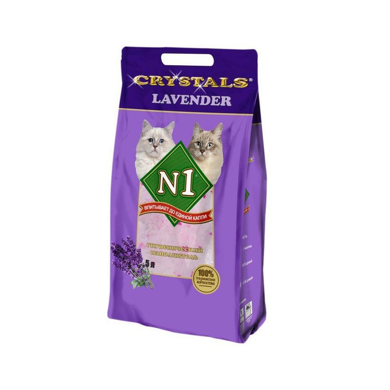 наполнитель n1 crystals для кошачьего туалета лаванда lavender силикагелевый 30 л Наполнитель N1 Лаванда силикагелевый для кошачьего туалета 5 л