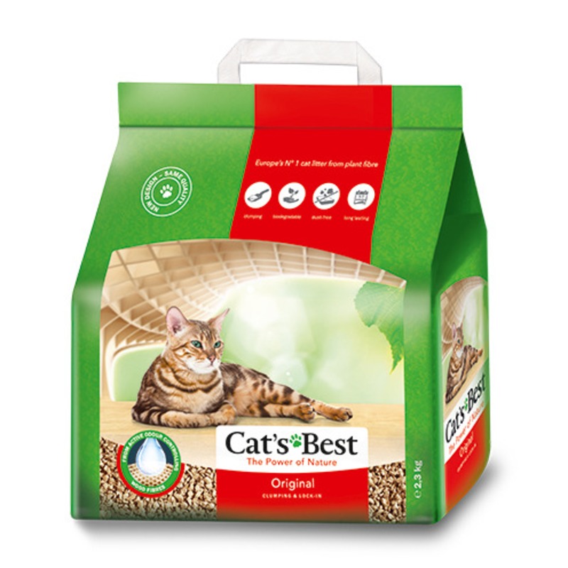 CATS BEST Наполнитель Cats Best Original древесный комкующийся - 5 л - 2,3 кг