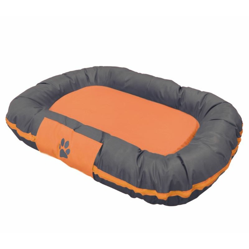 Nobby Reno лежак для кошек и собак мягкий 103х76х11 см, серый, оранжевый 36986