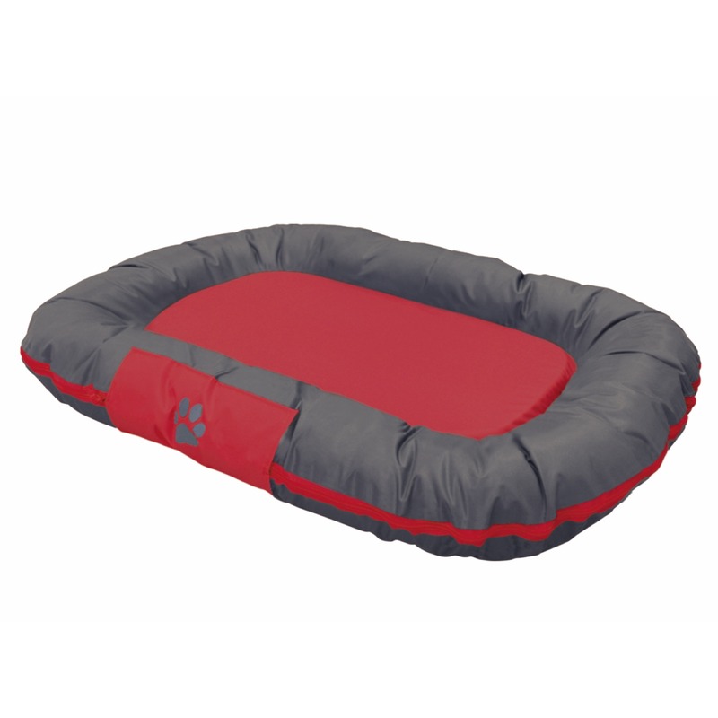 Nobby Reno лежак для кошек и собак мягкий 69х50х9 см, серый, красный лежак для животных nobby xaver большой красный