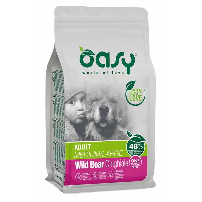 цена Oasy Dry Dog OAP Adult Medium/Large Монопротеин сухой корм для взрослых собак средних и крупных пород с мясом дикого кабана
