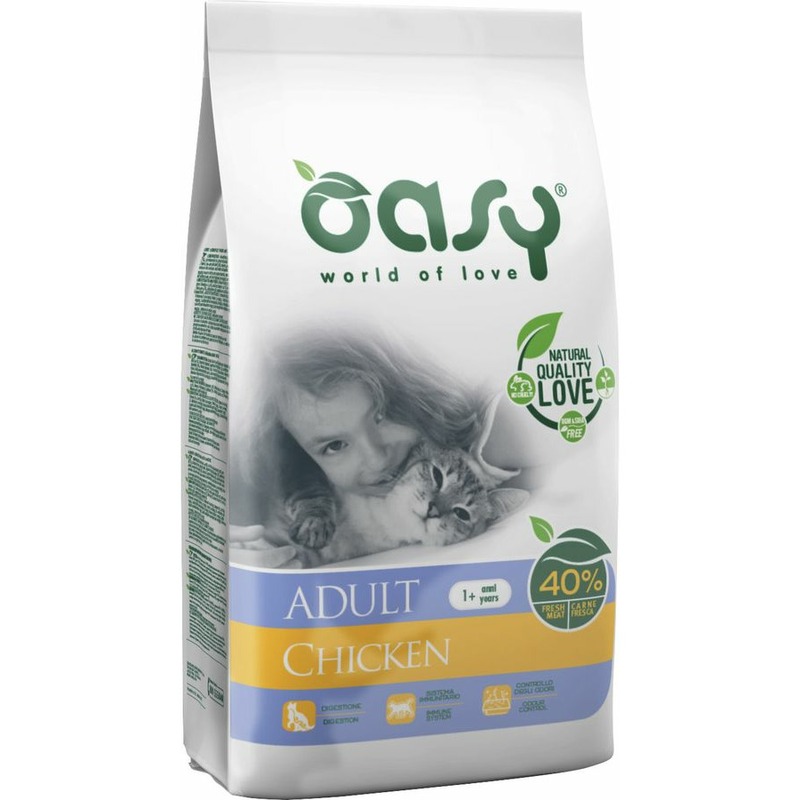 Oasy Dry Professional сухой корм для взрослых кошек с курицей - 1,5 кг prime adult сухой корм для кошек низкозерновой с курицей 400 г