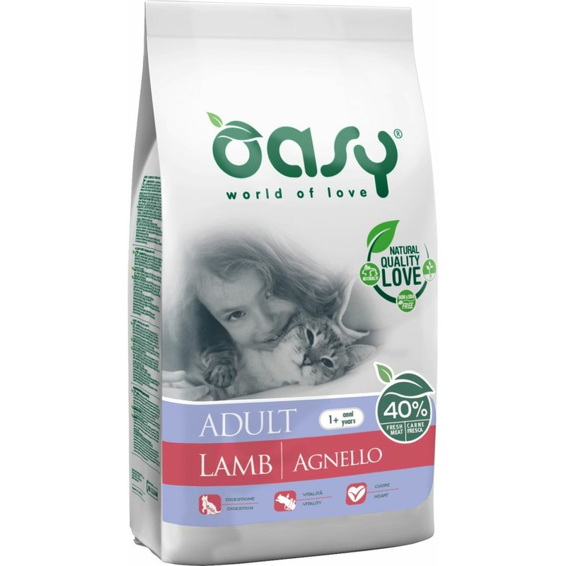 Oasy Dry Cat сухой корм для взрослых кошек с ягненком probiotic live cat adult lamb