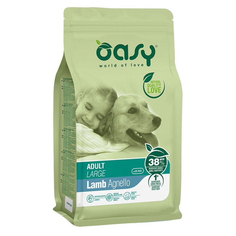 Oasy Dry Dog Adult Large сухой корм для взрослых собак крупных пород с ягненком