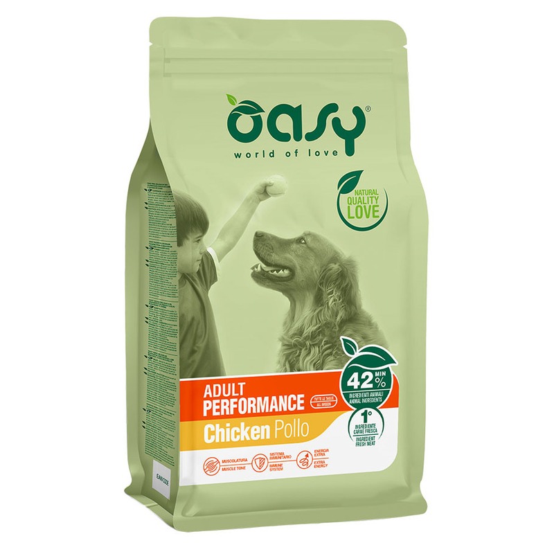 Oasy Dry Performance Professional сухой корм для взрослых собак с высокой активностью с курицей - 3 кг oasy dry light in fat professional сухой корм для взрослых собак с лишним весом с курицей 12 кг