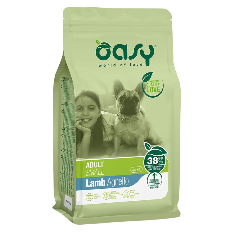 OASY Oasy Dry Dog Adult Small сухой корм для взрослых собак мелких пород с ягненком oasy oasy dry dog grain free adult small сухой беззерновой корм для взрослых собак мелких пород с индейкой 800 г