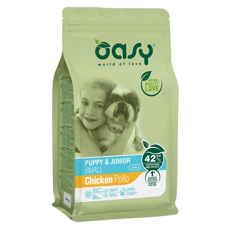 цена Oasy Dry Puppy & Junior Small Breed Professional сухой корм для щенков и юниоров мелких пород с курицей - 1 кг