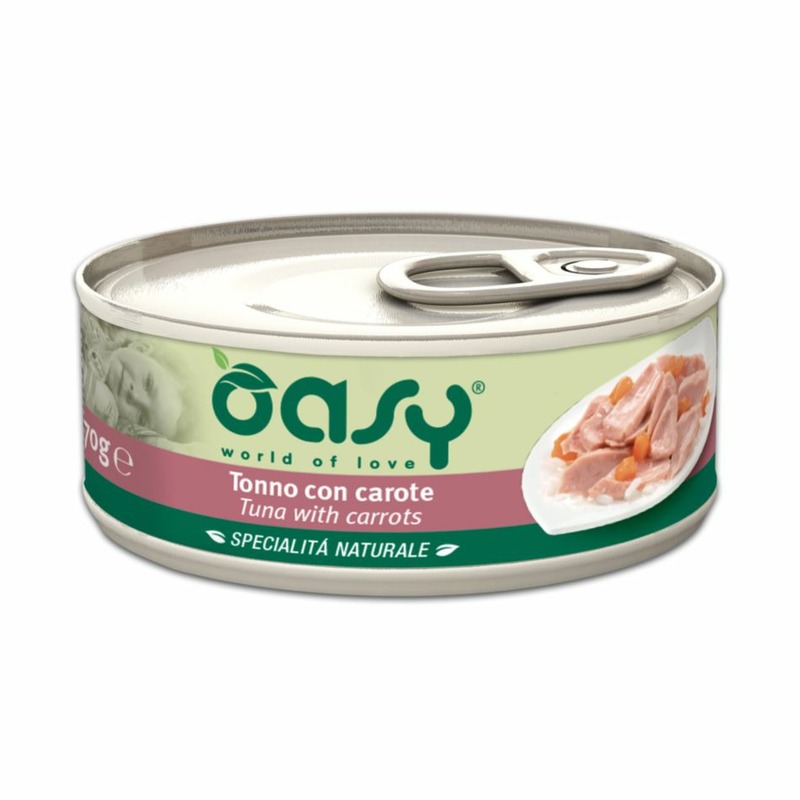 Oasy Wet Cat Specialita Naturali Tuna Carrot влажный корм для взрослых кошек, дополнительное питание с тунцом и морковью, в консервах - 70 г (24 шт), размер Для всех пород OAWNCTTL0007 - фото 1