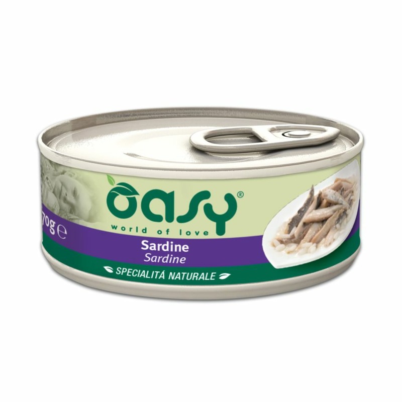 Oasy Wet Cat Specialita Naturali Sardine влажный корм для взрослых кошек, дополнительное питание с сардинами, в консервах - 70 г