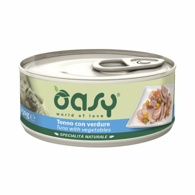 Oasy Wet Dog Specialita Naturali Tuna Vegetables влажный корм для взрослых собак, дополнительное питание с тунцом и овощами, в консервах - 150 г 39592