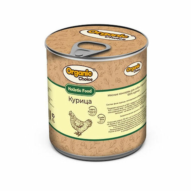Organic Сhoice Holistic Monoprotein влажный корм для взрослых собак всех пород с курицей, в консервах - 300 г
