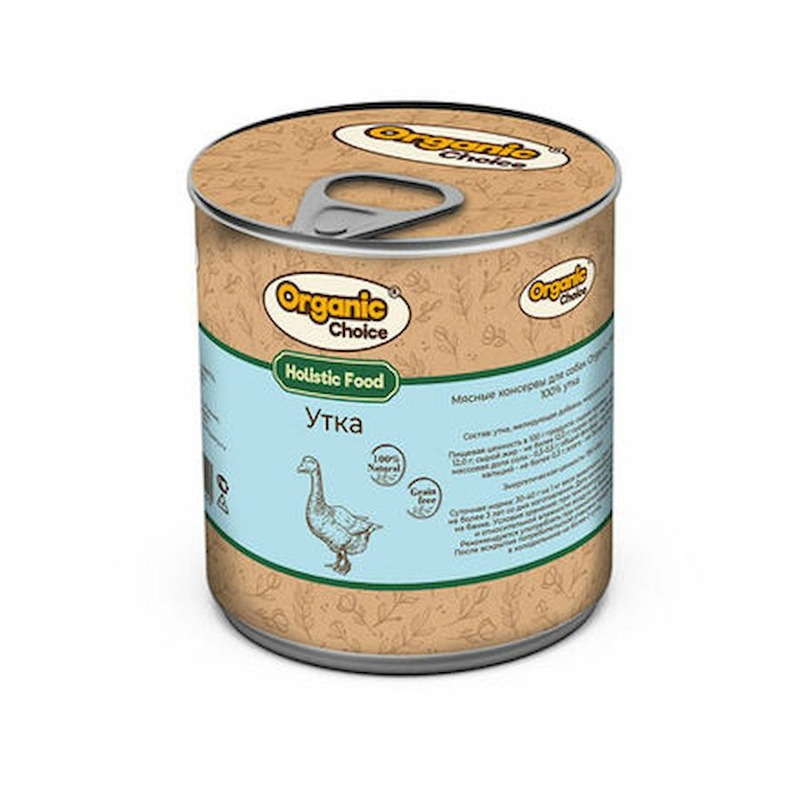 Organic Сhoice Holistic Monoprotein влажный корм для взрослых собак всех пород с уткой, в консервах - 300 г