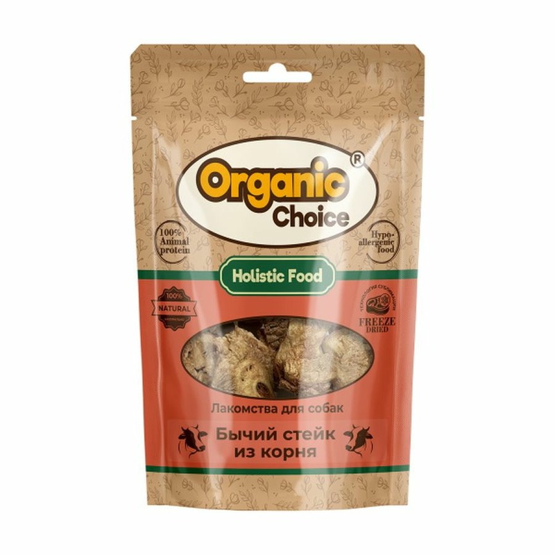 Organic Сhoice лакомство для собак, бычий стейк из корня - 55 г 55047