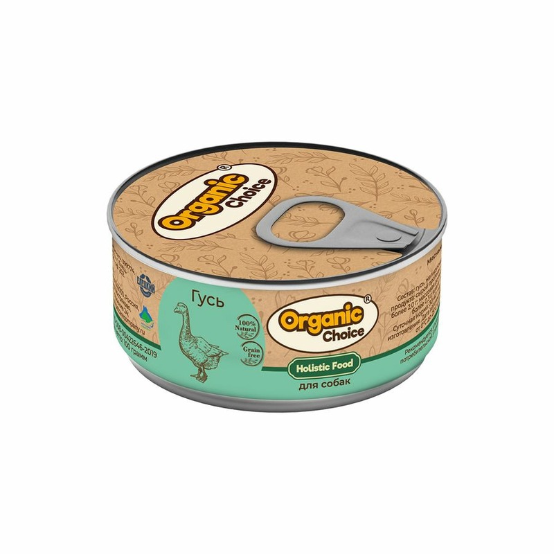 Organic Сhoice влажный корм для собак, с гусем, в консервах - 100 г 55064