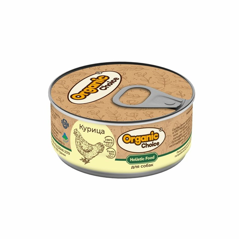 Organic Сhoice влажный корм для собак, с курицей, в консервах - 100 г 55063