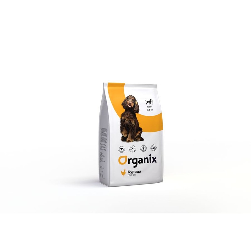 Organix Adult Dog сухой корм для собак, с курицей и рисом - 2,5 кг повседневный супер премиум мешок Франция 1 уп. х 1 шт. х 2.5 кг 19331 - фото 1