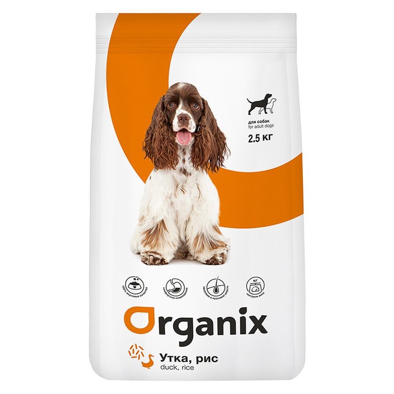 Organix Weight Control Adult Dogs сухой корм для собак, с уткой и рисом - 2,5 кг повседневный супер премиум мешок Франция 1 уп. х 1 шт. х 2.5 кг 41819 - фото 1