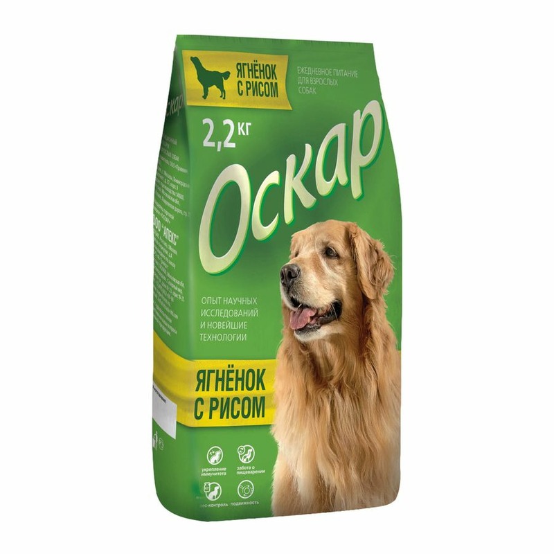Оскар сухой корм для собак средних пород, с ягненком и рисом - 2,2 кг