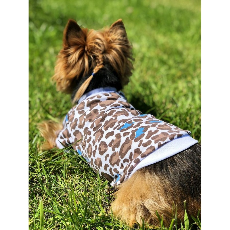 Футболка OSSO-fashion Леопард для собак любого возраста миниатюрных мелких и средних пород - р. 22 футболка размер 22 24 зеленый