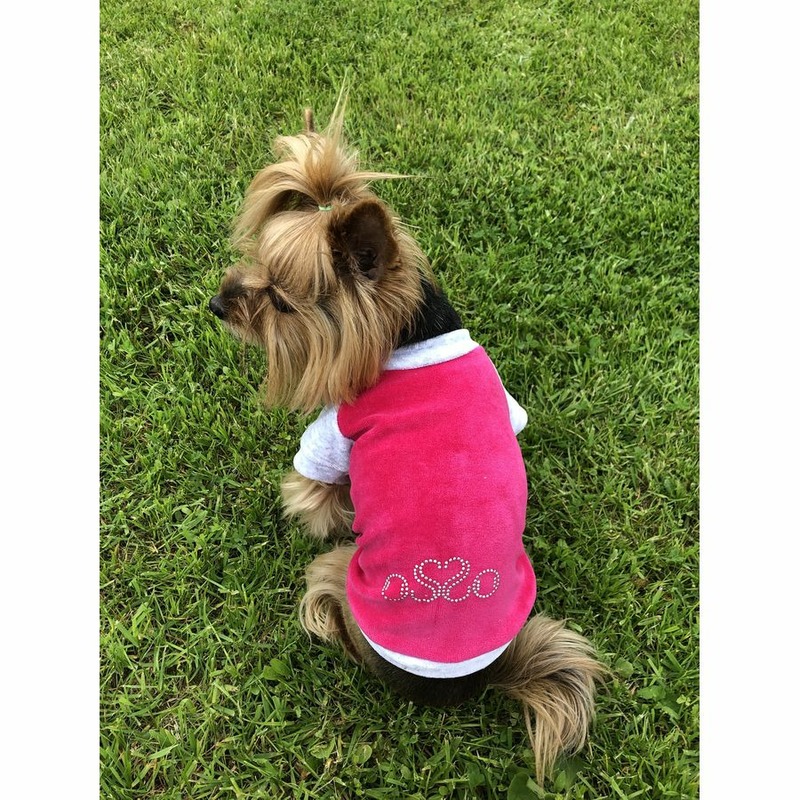 Толстовка OSSO-fashion для собак любого возраста миниатюрных мелких и средних пород из велюра розового цвета - р. 28 ор 114 рамка ажурная желуди средняя 24 20 18 14 см