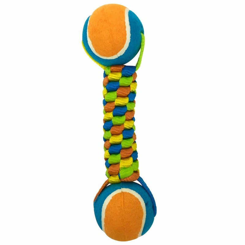Pet Park игрушка для собак, плетенка с 2 теннисными мячами - 6 см