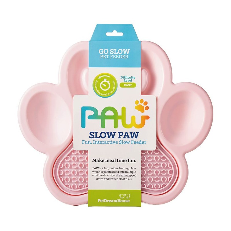 petdreamhouse paw 2 in 1 slow feeder PetDreamHouse Paw 2 in 1 Slow Feeder & Lick Pad Baby Pink Easy Миска для медленного кормления 2 в 1, розовая - 3,2 л