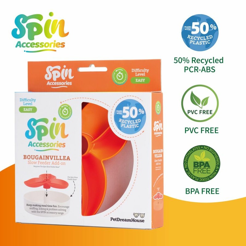 mini spin PetDreamHouse Spin Accessories with 50% Recycled Plastic (PCR) Аксессуар Бугенвиллея для интерактивной системы кормления Спин, оранжевый - 1,7 л