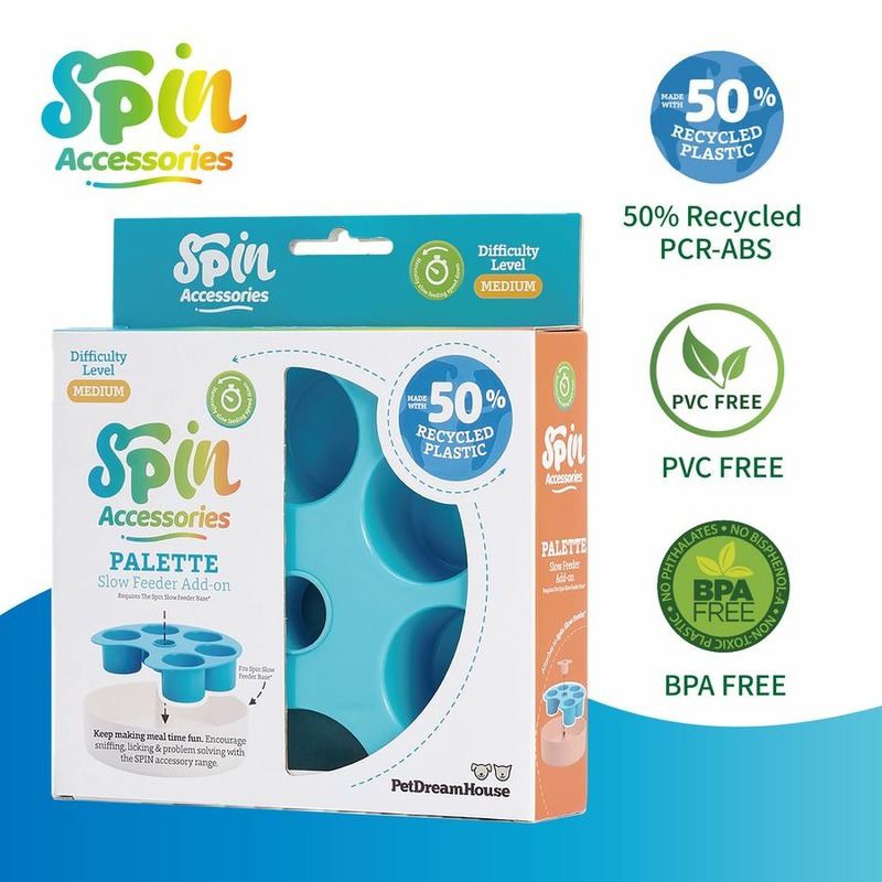 mini spin PetDreamHouse Spin Accessories with 50% Recycled Plastic (PCR) Аксессуар Палитра для интерактивной системы кормления Спин, синий - 1,7 л