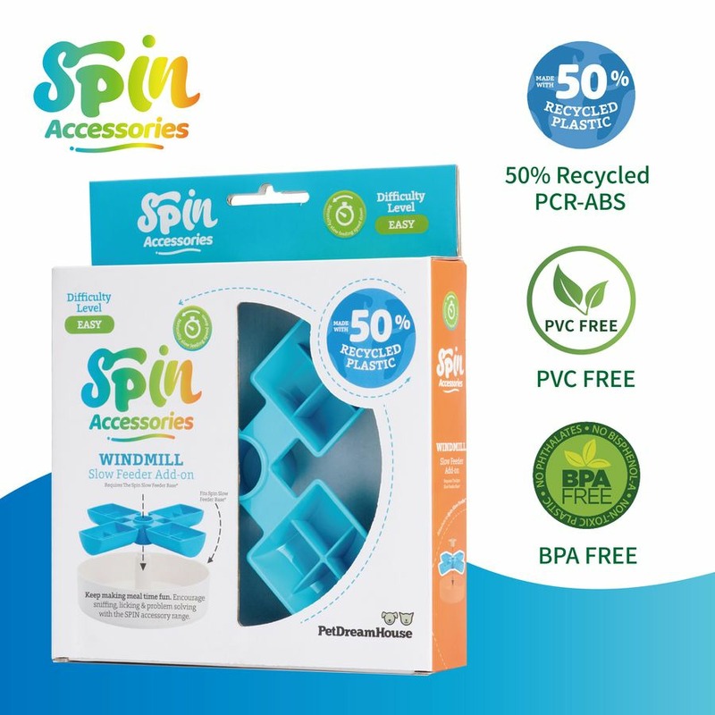 mini spin PetDreamHouse Spin Accessories with 50% Recycled Plastic (PCR) Аксессуар Ветряная Мельница для итерактивной системы кормления Спин - 2 л