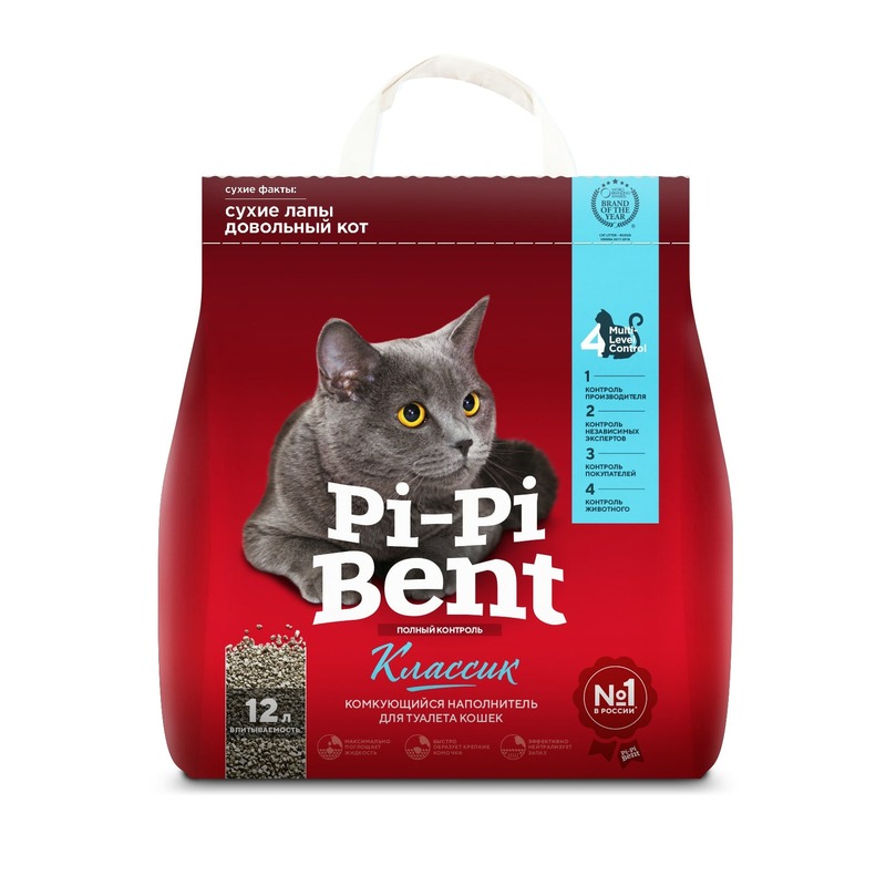 цена Pi-Pi Bent Classic комкующийся наполнитель из бентонитовой глины для кошек - 5 кг