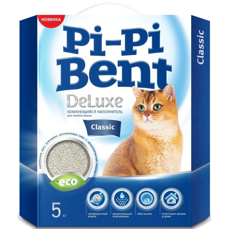 Pi-Pi Bent DeLuxe Classic комкующийся наполнитель для кошачьих туалетов 5 кг pi pi bent морской бриз комкующийся наполнитель для кошачьих туалетов 5 кг