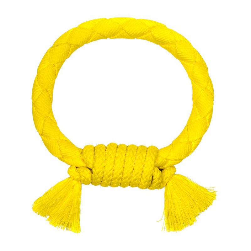 Playology Dri-Tech Ring игрушка для собак средних и крупных пород, жевательное кольцо-канат, с ароматом курицы, желтый