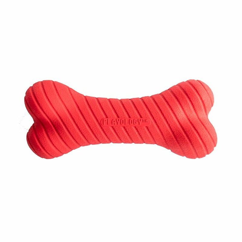 Playology Dual Layer Bone игрушка для собак средних и крупных пород, двухслойная жевательная косточка, с ароматом говядины, большая, красная