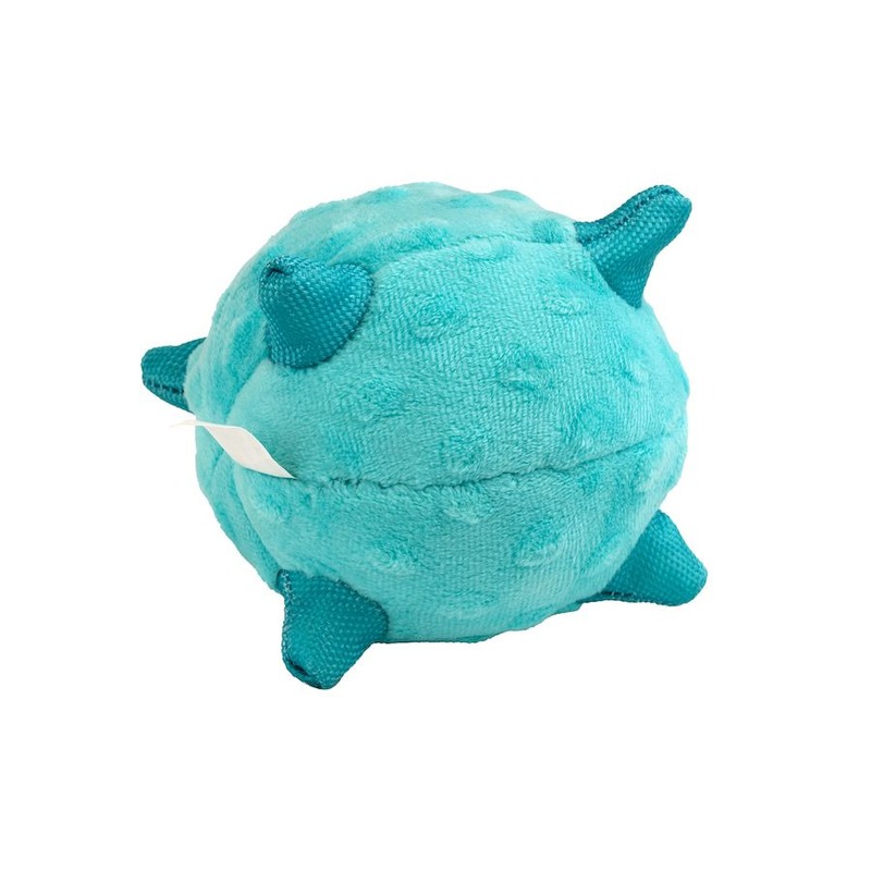 Playology Puppy Sensory Ball игрушка для щенков мелких и средних пород 8-16 недель, сенсорный плюшевый мяч, с ароматом арахиса, голубой - 11 см