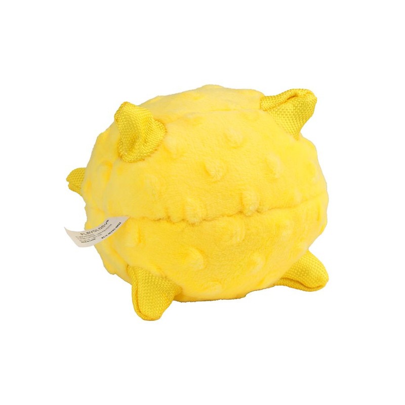 Playology Puppy Sensory Ball игрушка для щенков мелких и средних пород 8-16 недель, сенсорный плюшевый мяч, с ароматом курицы, желтый - 11 см