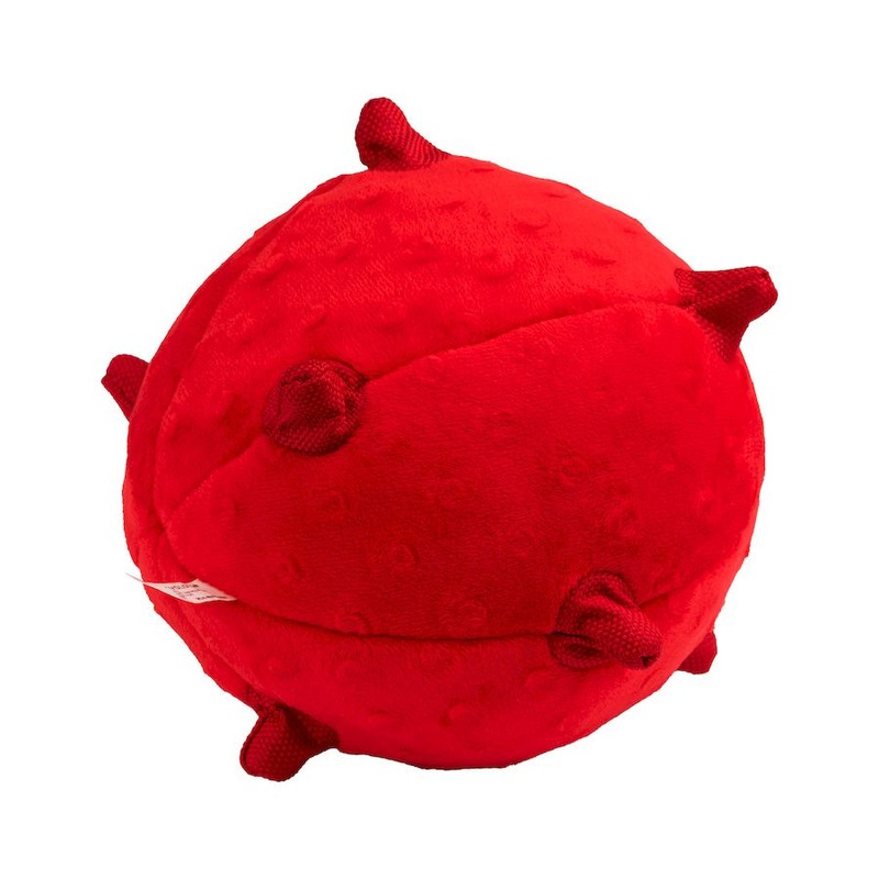 Playology Puppy Sensory Ball игрушка для щенков средних и крупных пород 8-16 недель,сенсорный плюшевый мяч, с ароматом говядины, красный - 15 см
