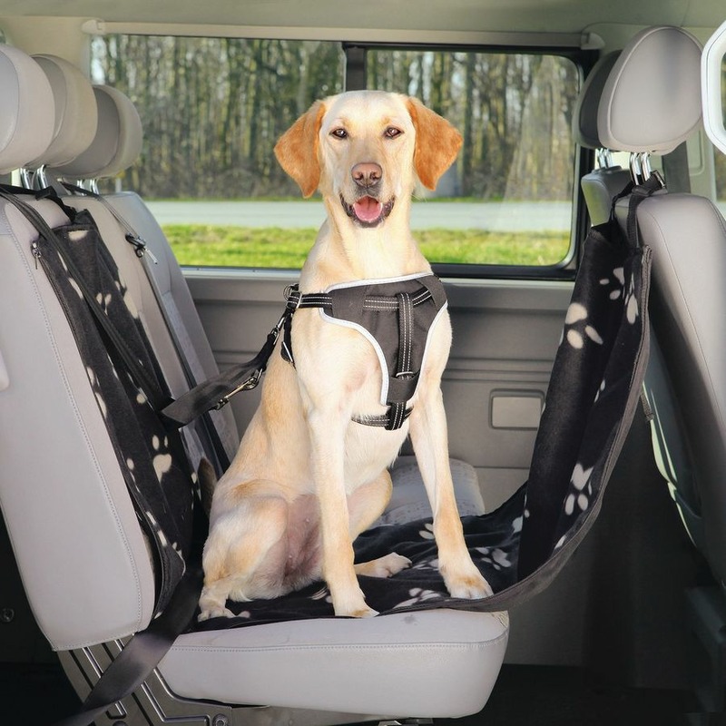 Подстилка Trixie для собак автомобильная с боковыми стенками 65х145 см черно-бежевая