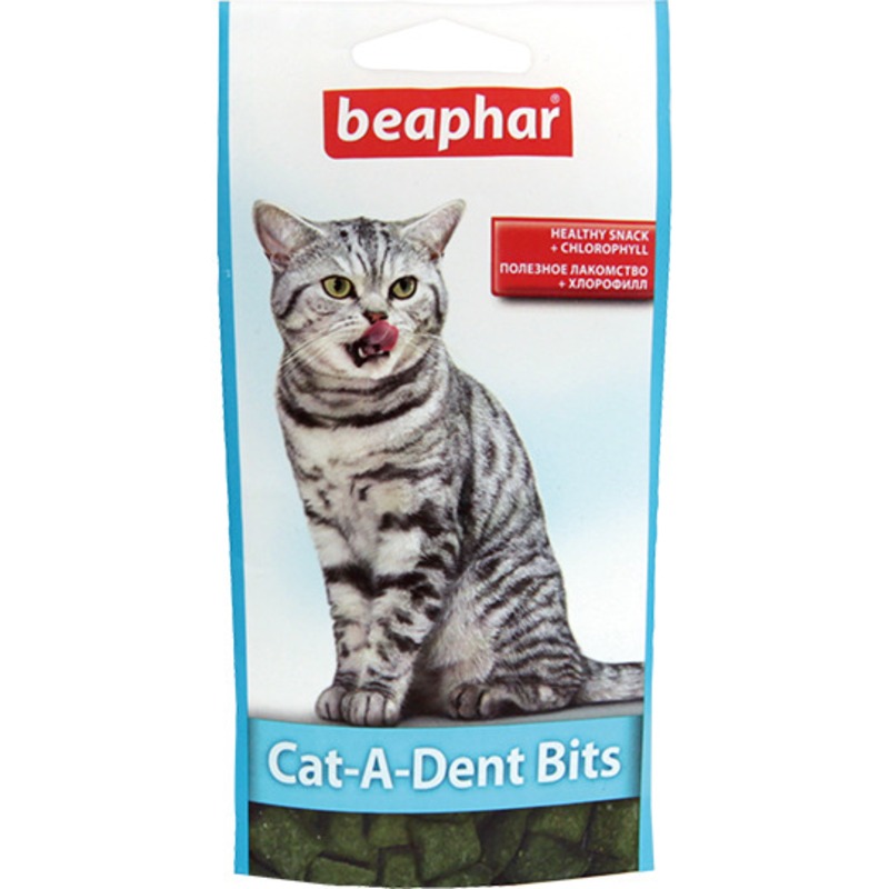 Подушечки Beaphar Cat-A-Dent-Bits для кошек для чистки зубов - 35 г подушечки beaphar cat a dent bits для кошек для чистки зубов 35 г