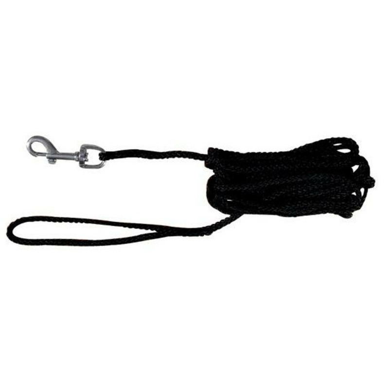 Поводок Trixie для собак тросовый 15 м/ф5 мм нейлоновый черный поводок тросовый для собак trixie tracking leash черный