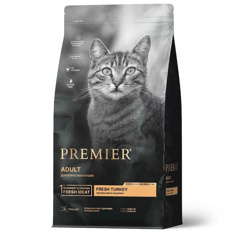 Premier Cat Turkey Adult сухой корм для кошек с индейкой almo nature adult cat turkey для взрослых кошек с индейкой 12 12 кг