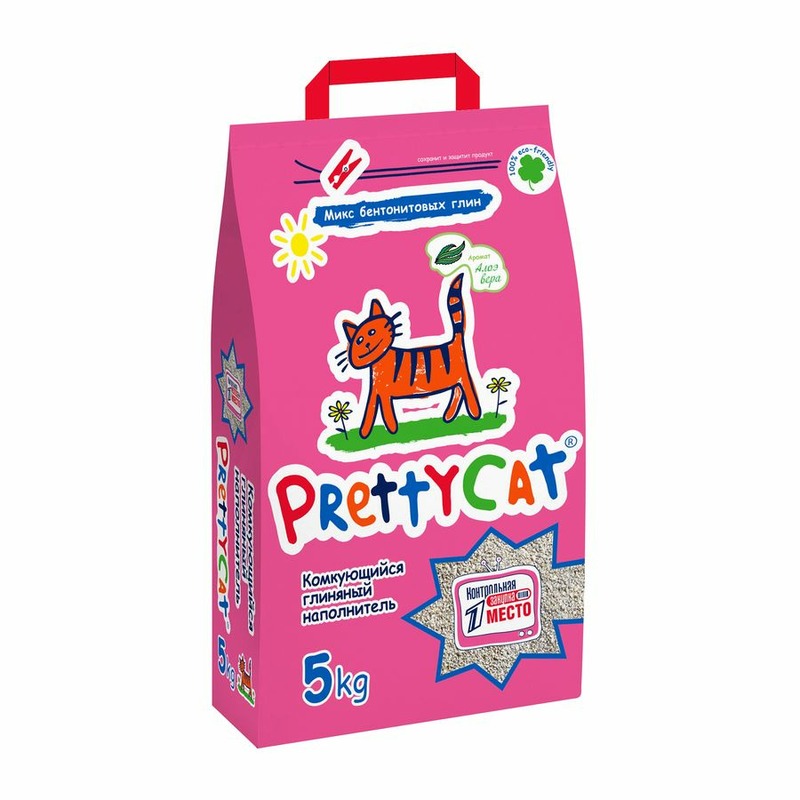PrettyCat Euro Mix наполнитель комкующийся для кошачьих туалетов с ароматом алоэ - 5 кг комкующийся наполнитель prettycat euro mix с ароматом алоэ вера 5кг 1 шт