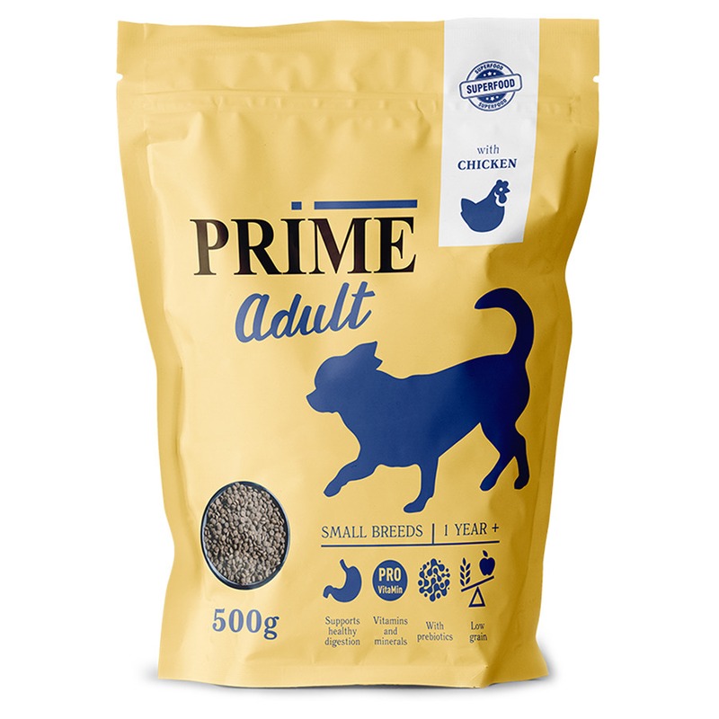 Prime Adult Small сухой корм, для собак мелких пород, низкозерновой, с курицей - 500 г prime adult small сухой корм для собак мелких пород низкозерновой с ягненком