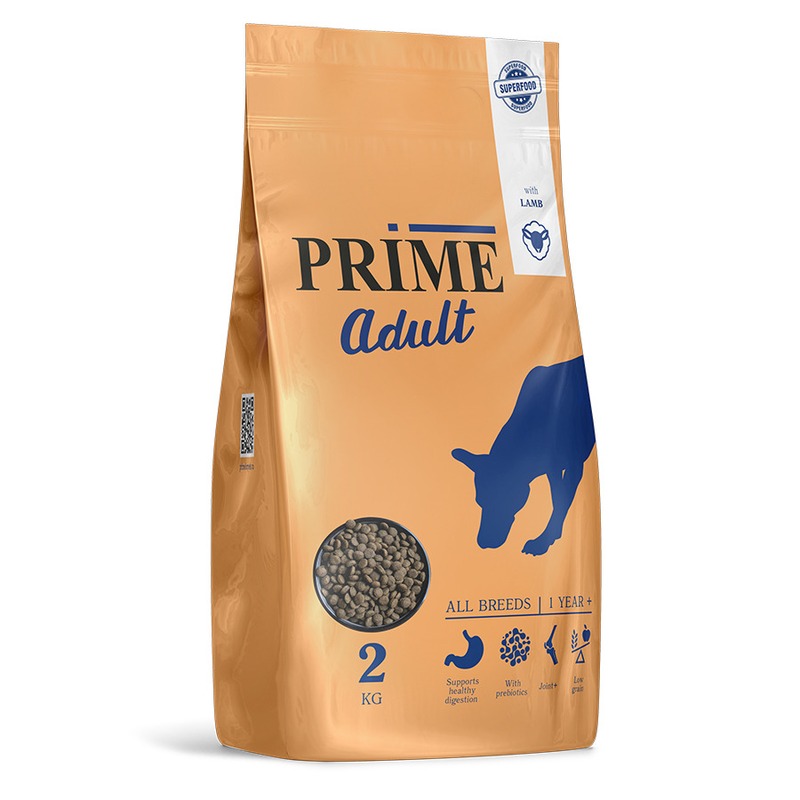 Prime Adult сухой корм, для собак, низкозерновой, с ягненком - 2 кг prime adult сухой корм для собак низкозерновой с курицей 2 кг