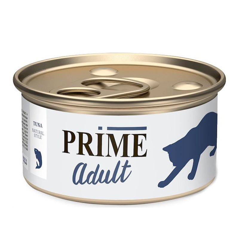Prime Adult влажный корм для кошек, с тунцом, кусочки в собственном соку, в консервах - 70 г зоогурман спецмяс деликатес влажный корм для собак с бычьим сердцем кусочки в собственном соку в ламистерах 150 г