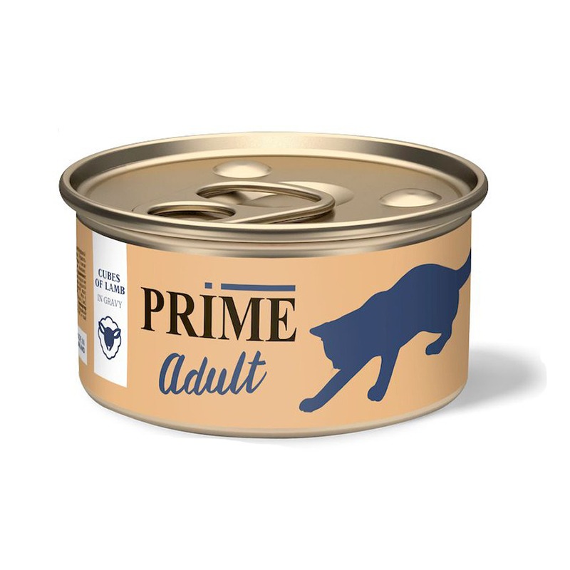 Prime Adult влажный корм для кошек, с ягненком, кусочки в соусе, в консервах - 75 г