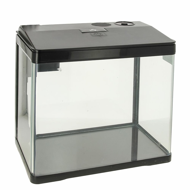 цена Prime аквариум с LED светильником, фильтром и кормушкой, черный 15 л