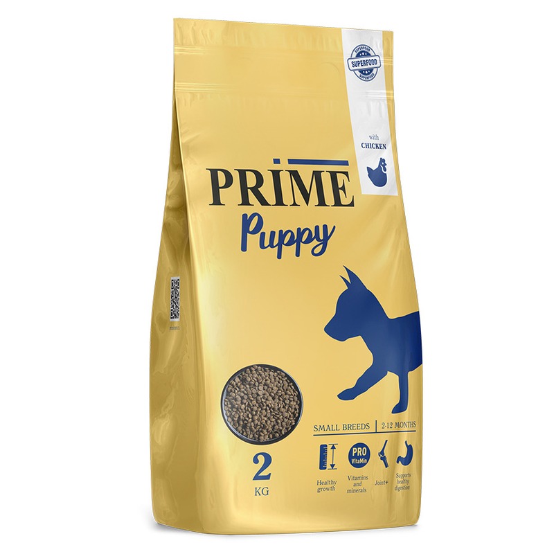 Prime Puppy Small сухой корм, для щенков мелких пород с 2 до 12 месяцев, низкозерновой, с курицей prime puppy сухой корм для щенков с 2 до 12 месяцев низкозерновой с ягненком