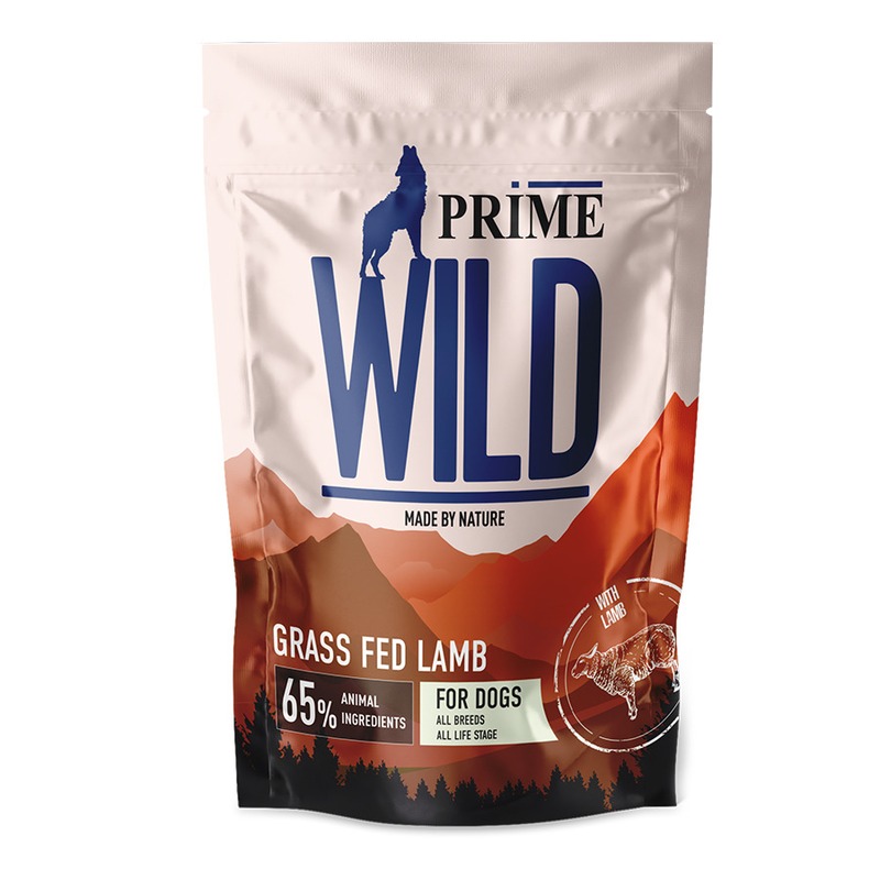Prime Wild GF Grass Fed полнорационный сухой корм для щенков и собак, беззерновой, с ягненком - 500 г