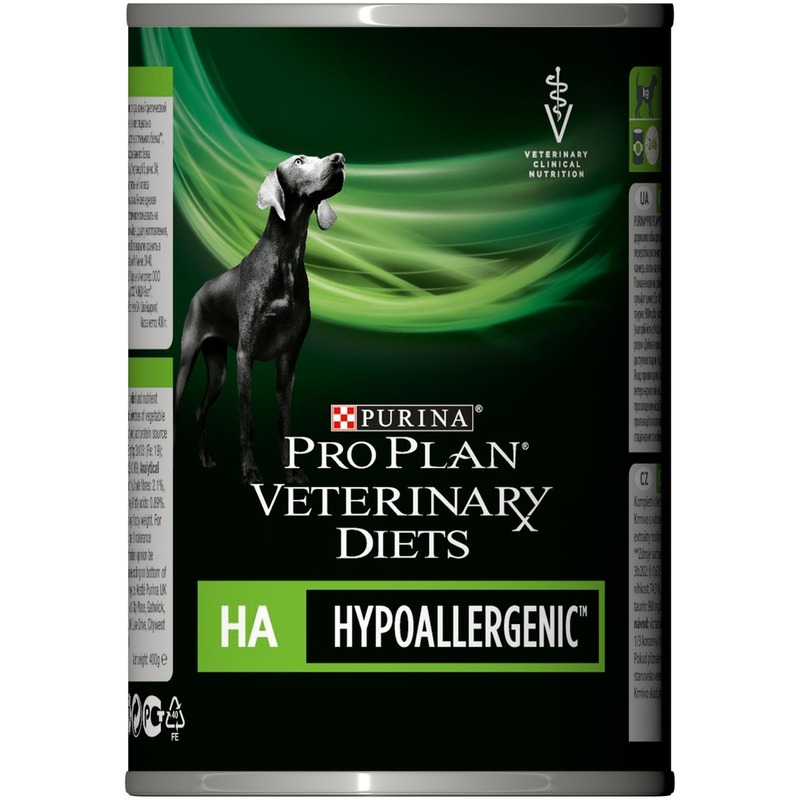 Pro Plan Veterinary Diets HA Hypoallergenic влажный диетический корм для щенков и собак при аллергиях и пищевой непереносимости, паштет - 400 г 38669