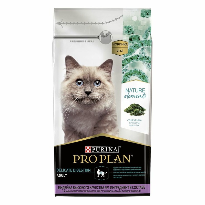 Pro Plan Nature Elements сухой корм для кошек, чувствительном пищеварении, для здоровья кожи и шерсти, с индейкой - 1,4 кг, размер Для всех пород 80340 - фото 1